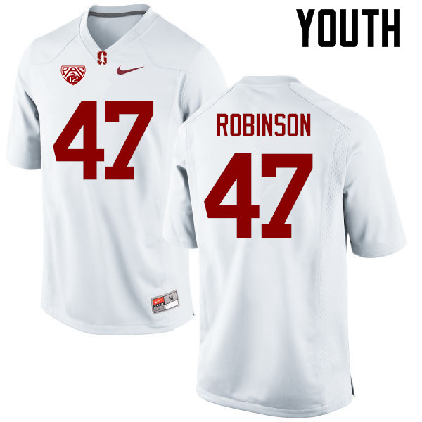 Youth Stanford Cardinal #47 Alex Robinson College Football Jerseys Sale-White - Click Image to Close